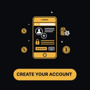 Menace king Casino app sign-up screen with user profile and secure password entry.